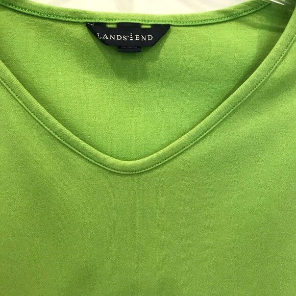Lands' End Sleeveless Tank Cotton Boxy Women's Sz M 10-12 Lime Green Activewear - Picture 5 of 11